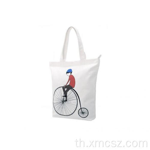 Bicycle Love Gift กระเป๋าหิ้วสีขาวพร้อมที่จับ